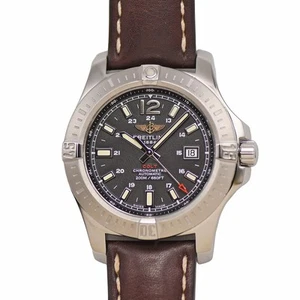 Reloj para hombre Breitling Colt automático 44 A17388 esfera negra de cuero SS - Imagen 1 de 8