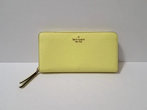 Kate Spade Staci Continental Zip Around Wallet Lemon Yellow Stafino 8x4 - Picture 1 of 9