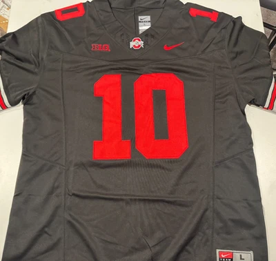 Camiseta de fútbol americano Ohio State Buckeyes Julian Sayin cosida negra Foto 1 de 4