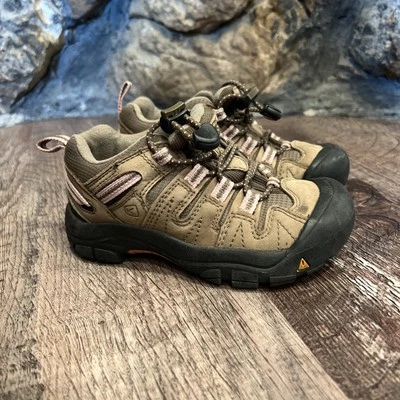 Big Girls Keen Lace Up Tan Brown Leather Shoes Size 12 Casual Hiking Walking GRT - Image 1 of 4