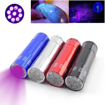 9 LED UV Ultraviolet Flashlight Flash Torch Light lamp Purple color blacklight - Bild 1 von 4