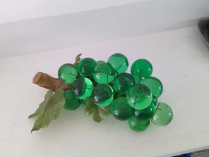 Acrylic Lucite Green Grape Cluster Driftwood Sculpture MCM Retro Leaves M41 - Picture 1 of 9