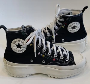 Converse Run Star Hike Sneaker Damen UK 6 EU 40 Blumen bestickt Plateau - Bild 1 von 14