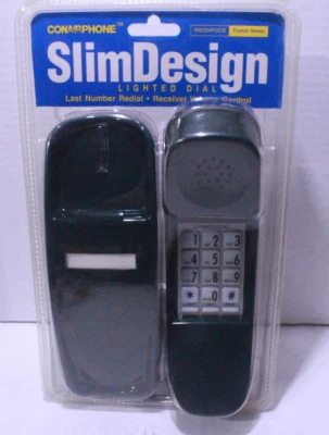 Teléfono Conair Diseño Delgado Dial Iluminado Montaje en Escritorio Teléfono Verde Bosque - SW204FGCS Foto 1 de 4