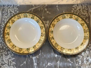 Wedgwood India Bone China Made in England Set of 2 Rim Soup Bowl Set of 2 MINT - Picture 1 of 7