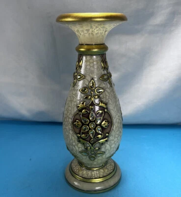 Candelabro de mármol tallado a mano pintado Meenakari arte decorativo India 312 N1 Foto 1 de 4