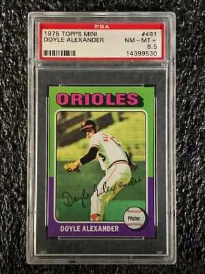 1975 Topps Mini #491 Doyle Alexander PSA 8.5 - Image 1 of 2
