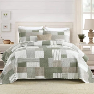 Quilt Queen Size, Queen Quilt Set, 100% Cotton Queen Quilt Bedding Set Bedspread - Picture 1 of 6