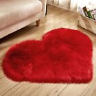 Faux Wool Heart Shaped Carpet Chair Cover Floor Mats Sofa Cushion Seat Pad