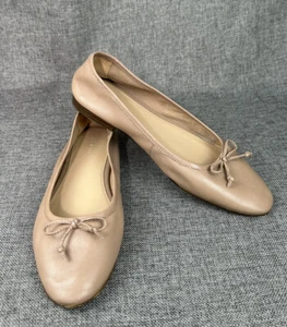 H&M Leather Ballet Flats Women's US 10 EU EU41 Tan Beige - Picture 1 of 11