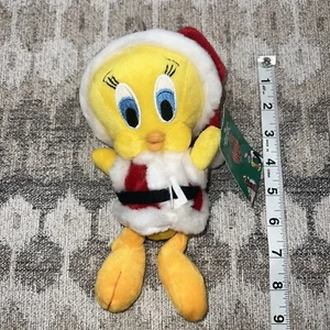 Warner Bros. Studio Store Tweety Santa Bean Bag Christmas Vintage NEW w/Tags 8in - Picture 1 of 6