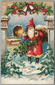 SANTA 1909 CHRISTMAS ANTIQUE POSTCARD - Picture 1 of 2