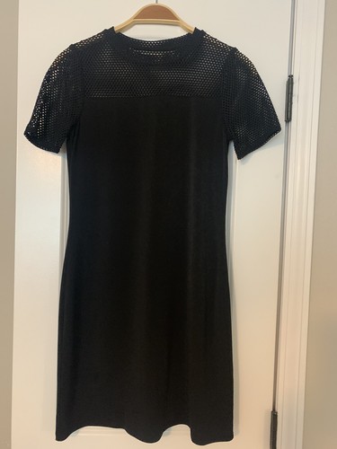 Michael Kors Black Mesh Eyelit Dress Size XS MSRP $98