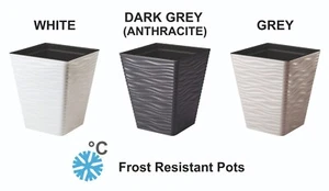 Large Square Plant Pot Tall Plastic Flowerpots Planters Garden Indoor Outdoor 3D - Picture 1 of 14