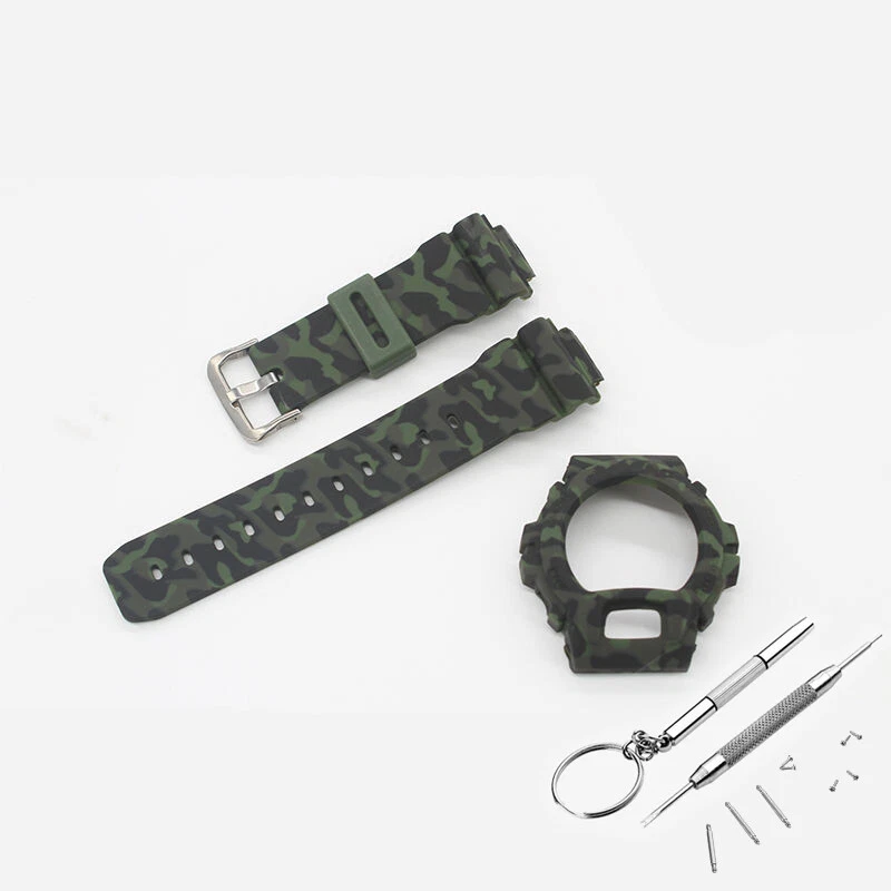 Resin Rubber Strap + Case Watch Band for Casio DW-6900BB/6900LS DW-6600 DW-3230 - Image 1 of 4
