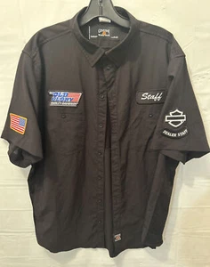Harley-Davidson Men's Genuine Work Wear Staff Shirt High Desert Size L Black - Picture 1 of 9