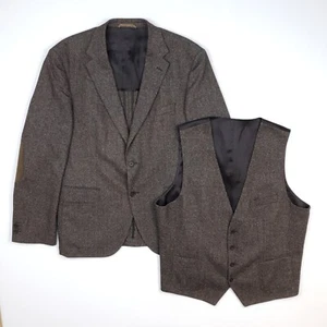 Chaqueta Blazer Hugo Boss Tweed Chaleco 44 54 XL Abrigo Deportivo Parche en el Codo 2 Piezas - Imagen 1 de 20