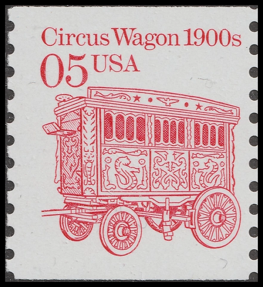 US 2452 Transportation Circus Wagon 1890s 5c coil single MNH 1990 - Image 1 of 1