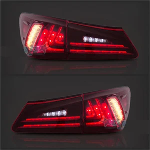 Pair Tail Lights LED Red Lens Rear Lamp Fit For Lexus IS250 IS350 IS F 2006-2012 - Picture 1 of 6