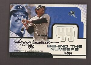 2001 Fleer Ex Behing The Numbers Reggie Jackson Yankees HOF Jersey AUTO 16/44
