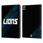OFFICIAL NFL DETROIT LIONS LOGO LEATHER BOOK WALLET CASE COVER FOR APPLE iPAD