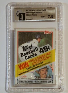 1983 Topps Unopened Baseball Cello Wade Boggs RC Top GAI 7.5 NM+ - Picture 1 of 3