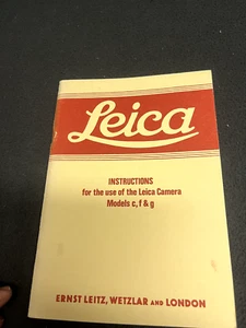 INSTRUCTIONS FOR THE USE OF LEICA CAMERA MODELS C, F & G - Picture 1 of 3