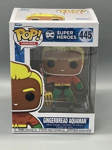 Funko Pop Gingerbread Aquaman #445 DC Comics Vinyl Figure #445 New In Box - Picture 1 of 6