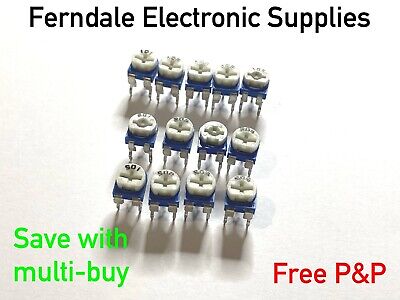 PCB Potentiometers, Variable Resistors, Trimmers, 100R - 1M. Pack Of: 5, Or 10 • 2.20£