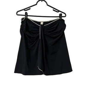 Gottex Womens Black White Trim Ruched Front Strapless Swim Tankini Size Medium - Picture 1 of 7