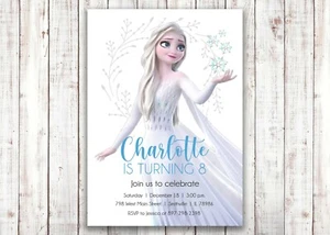 Invitación de fiesta de cumpleaños congelada, Elsa, cumpleaños, copo de nieve, digital o impresa - Imagen 1 de 1