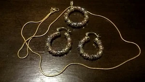 2-piece Multi color Gold Filled Simple Circle Jewelry Set with Snake Chain - Picture 1 of 4