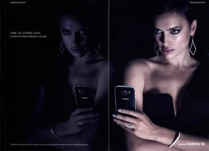 2015 Samsung Irina Shayk Galaxy S6 cell phone mobile 4-page MAGAZINE AD - Picture 1 of 2