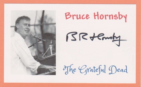 SIGNED BRUCE HORNSBY 3"X5" INDEX CARD - THE GRATEFUL DEAD Cover