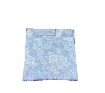 1 Panel superior de lengüeta de cortina Burlington vintage 80 largo azul claro blanco bordado Foto 1 de 4