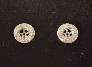Orecchini giacche oro bianco massiccio 14 kt diamanti circa 0,05 ctw stupendi - Foto 1 di 6