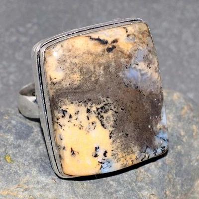 Russian Dendritic 925 Silver Plated Handmade Ring US 8 Well Made Gift JW - Image 1 of 3