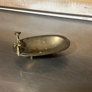 Jabonera de baño de metal de latón vintage para bañera o casa de muñecas - Imagen 1 de 5