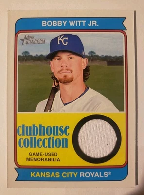 2023 Topps Heritage  - Clubhouse Collection Relics Bobby Witt Jr. #CCR-BWJ - Image 1 of 2