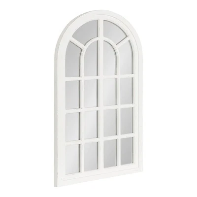 Boldmere Rustic Windowpane Wall Mirror; 22 x 38; Rustic White; Farmhouse-Insp... - Image 1 of 4