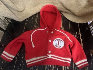 Vintage 1970s Indiana Hoosiers Cardigan 6 Month Snap Button Embroidered Jacket - Picture 1 of 3