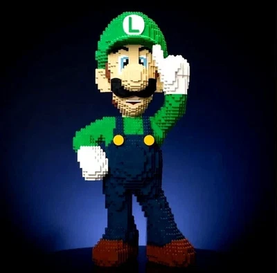 Juego de bloques de construcción de tamaño natural Luigi Super Mario 4892 piezas juguete de ladrillos compatibles sin usar, en caja Foto 1 de 4