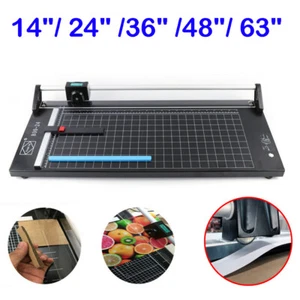 14"/24"/36"/48"/63" Manual Rotary Paper Trimmer Sharp Photo Paper Rolling Cutter - Picture 1 of 32