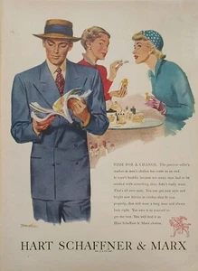 1949 Vintage Hart Schaffner Marx print ad. Post world war II clothing - Picture 1 of 1