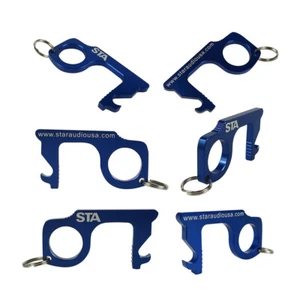 6Pcs Contactless No Touch Door Opener Brass Keychain Tool w/ Touchscreen Stylus  - Picture 1 of 12