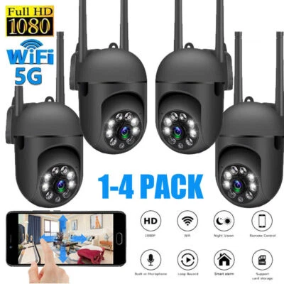 1080P 1-4 Wireless Security Camera System Smart Outdoor 5G Wifi Night Vision Cam - Image 1 of 4