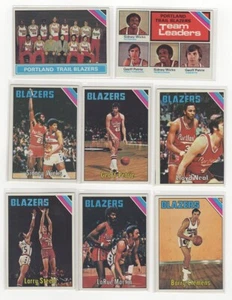Lotto 8-Card Trail Blazers Topps 1975-76 con stoppini Petrie VINTAGE STAR EX-NM LOL1 - Foto 1 di 2