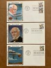 1979 21c Octave Chanute C93-94 Colorano Silk First Day Cover Master Set of (3)