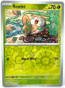ROWLET Holograma Inverso Escarlata Violeta Obsidiana Llamas Pokémon 13/197 - Imagen 1 de 2