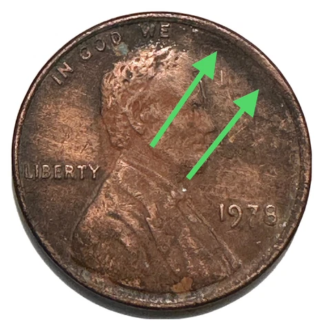 1978 One Cent Penny Struck Through Grease Error Cover